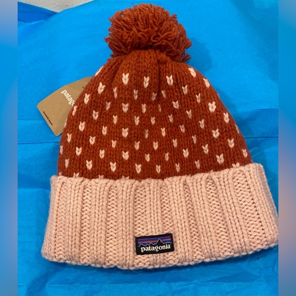 Patagonia Snowbelle Beanie Ridge/Burl Red one size unisex NWT warm soft headband - Picture 2 of 9
